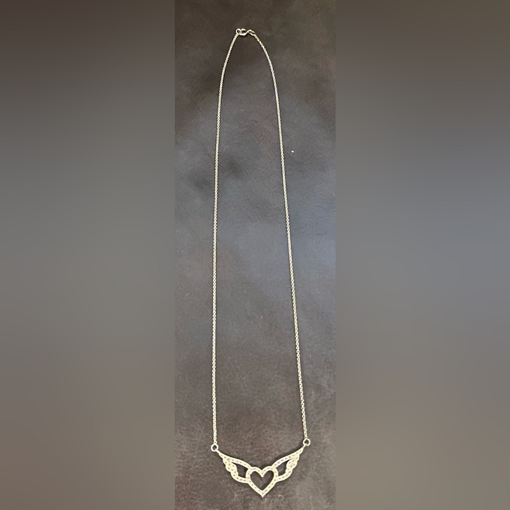 NNW Angel & Heart Wings Necklace with Rhinestones - Picture 5 of 7